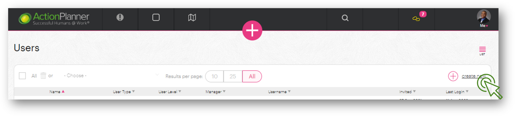 Create new users - ActionPlanner